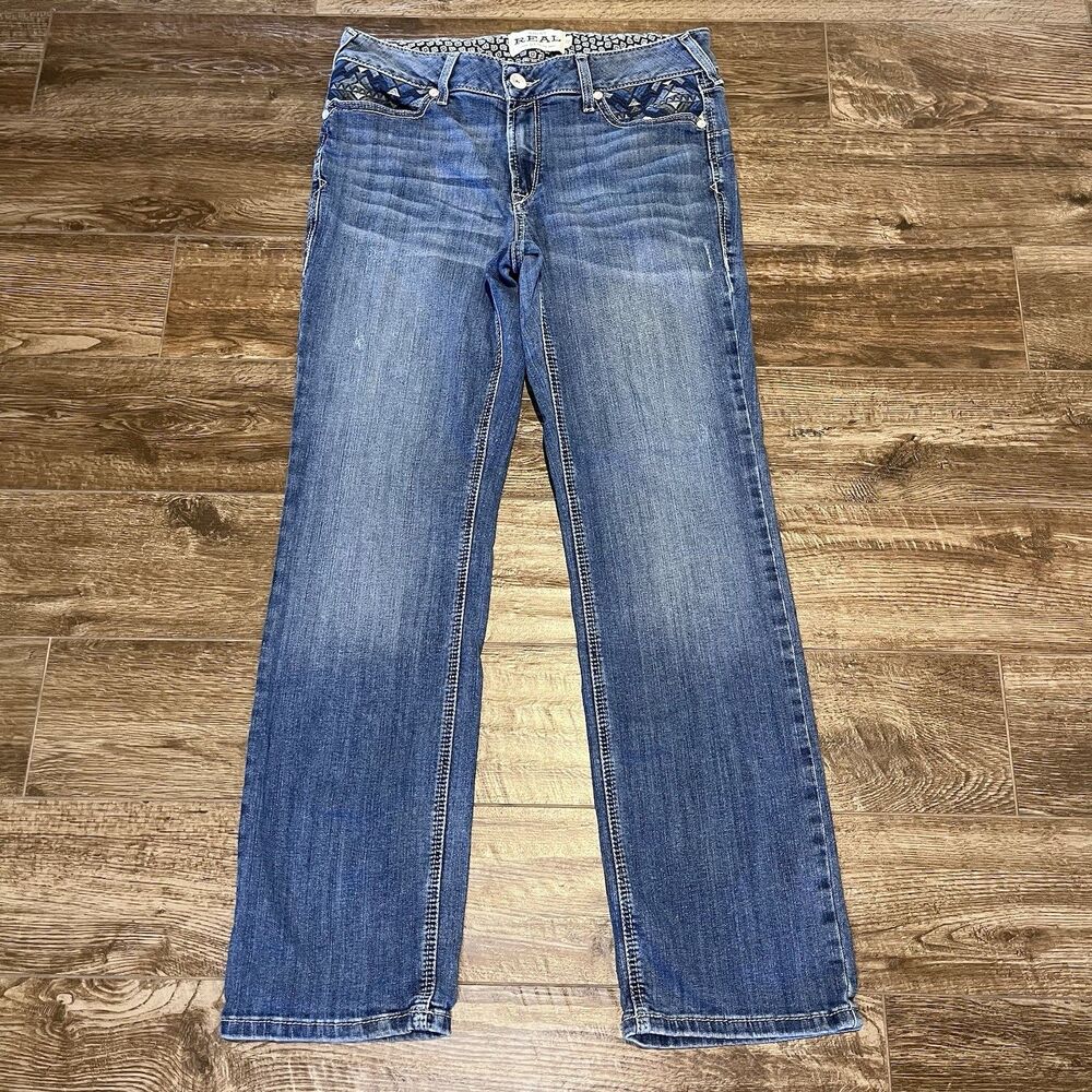 Ariat Real Denim Jeans Women’s 32 Eleanor Perfect Rise Boot Distressed Western